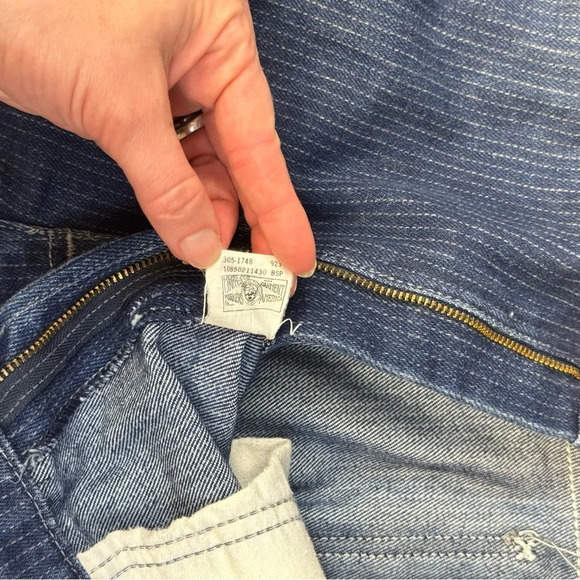 Vintage 1980s Lee Riders jeans railroad striped denim women's 18 high waisted - Picture 10 of 10